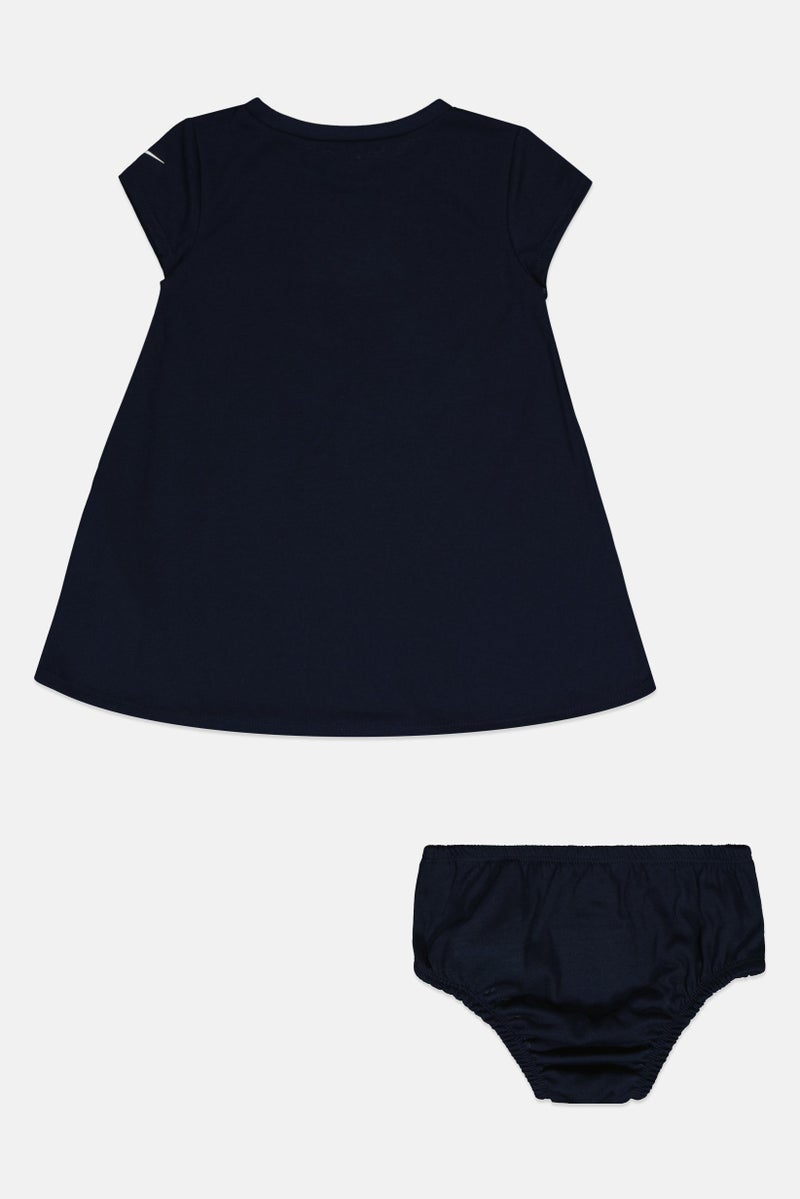 Nike Toddlers Girl 2 Pieces Brand Logo Dress With Panty Set, Navy - Image 3